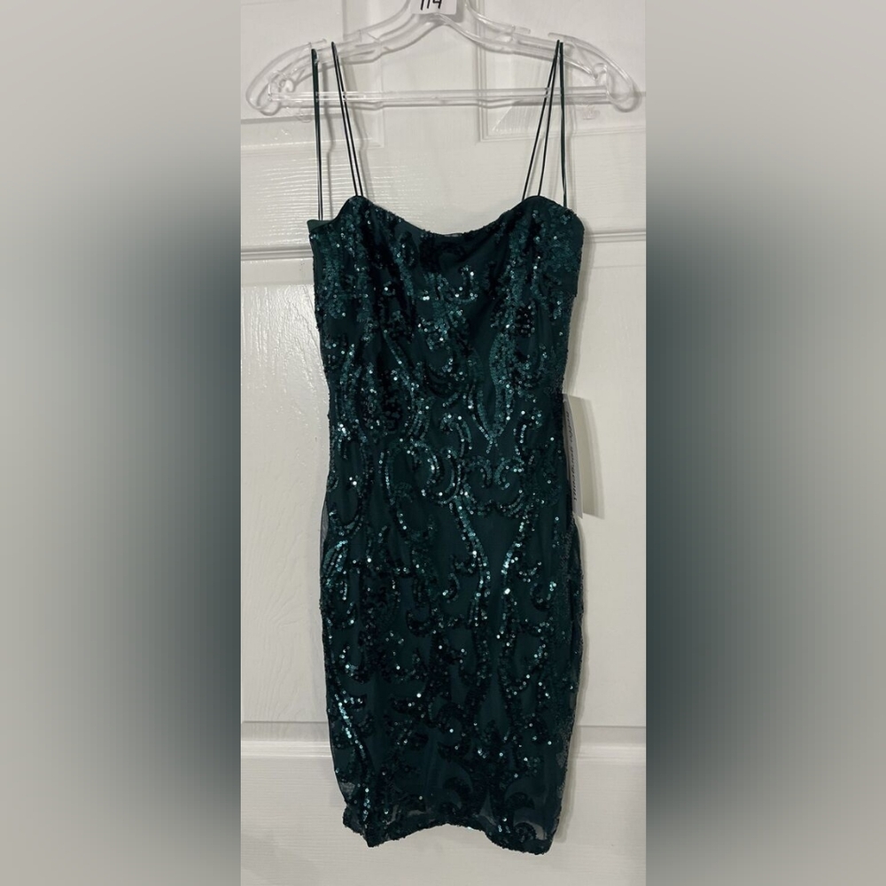 Lovely Day Hello Gorgeous green Bodycon Sequin Mini Dress Size S